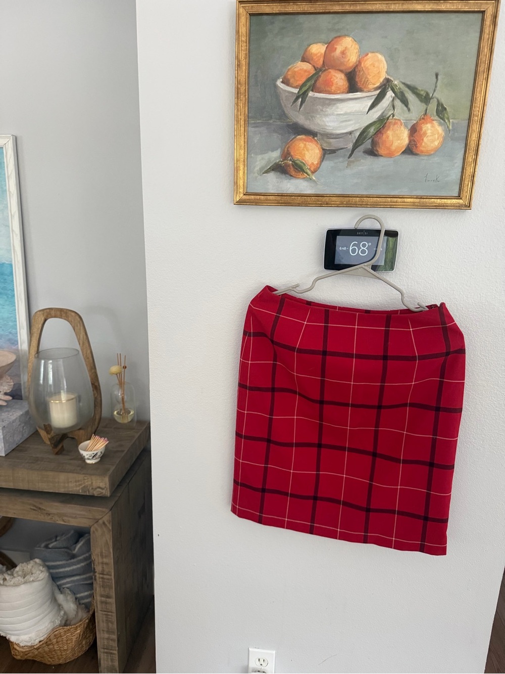 Petite Sophisticate Red Plaid Mini Skirt